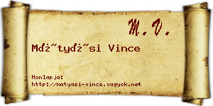Mátyási Vince névjegykártya