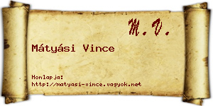 Mátyási Vince névjegykártya
